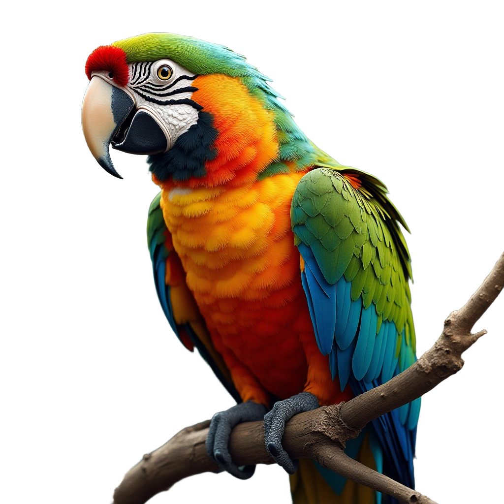 Colorful Macaw on a Branch